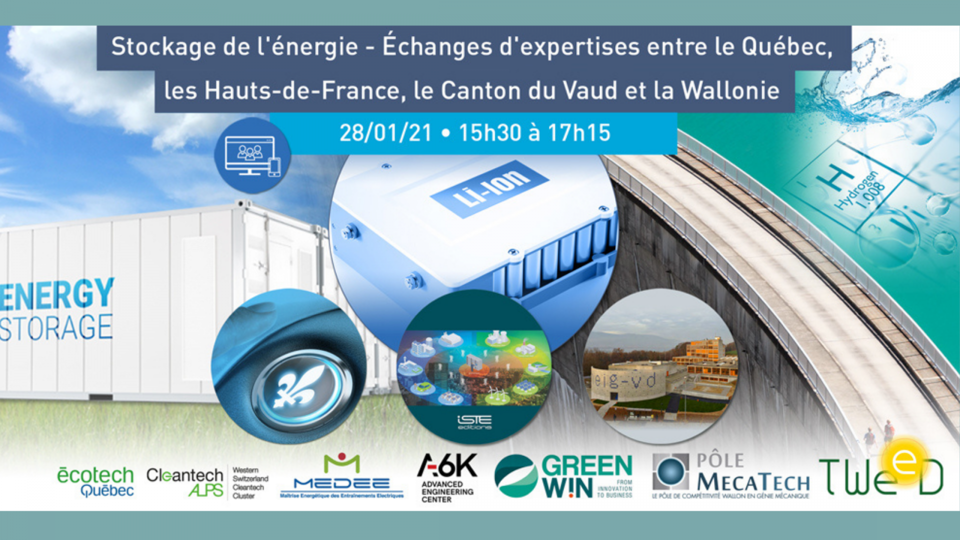 Stockage de l’énergie – Échanges d’expertises entre le Québec, les Hauts-de-France, le Canton du Vaud et la Wallonie
