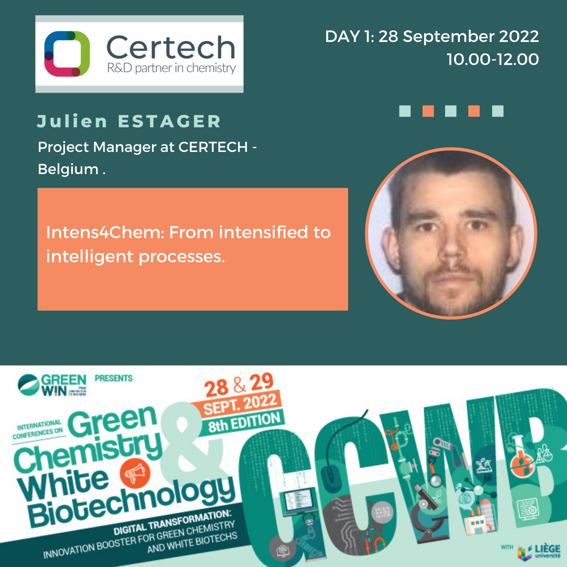 Want to jump from intensified to smart processes, thanks to Industry 5.0 ? Intens4Chem is a solution : Meet Julien ESTAGER from Certech to know all about it