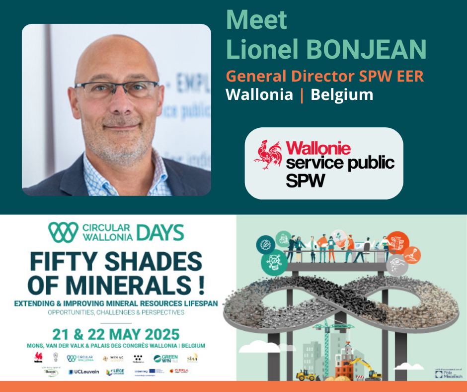 Lionel BONJEAN, Director General of SPW Economie Emploi Recherche, will close the plenary session of Circular Wallonia Days on 21 May at the Van Der Valk Hotel & Congress in Mons.
