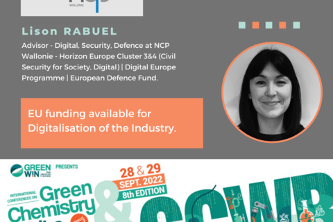 What are the EU funding available for the digitalisation of industry? Find out with Lison RABUEL from NCP Wallonie