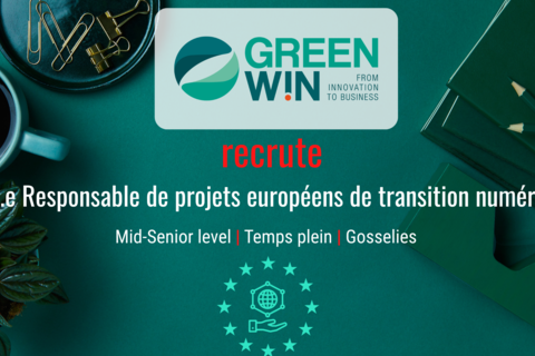 GreenWin recrute un.e Responsable de projets européens de transition numérique