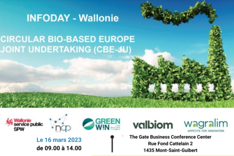 Participez à l'Info Day  de Circular Bio-based Europe Joint Undertaking (CBE JU, le 16 mars 2023 à Mont-Saint-Guibert