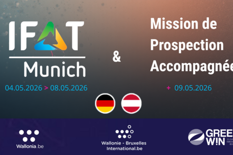 Participez à l’ IFAT 2026 et bénéficiez d’une action « 3-en-1 » en Bavière & en Autriche avec AWEX & WBI