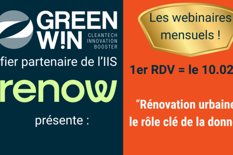 GreenWin est fier d’être partenaire de ReNow, l’Initiative d’Innovation Stratégique dédiée à la rénovation énergétique du bâti wallon, et annonce avec enthousiasme le lancement d’une série de webinaires mensuels co-organisés jusqu’en juin 2026